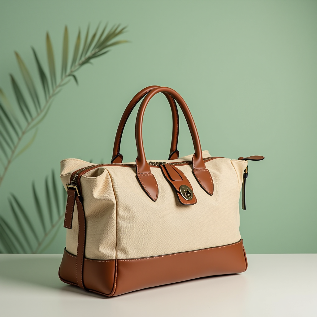 Borse ecologiche realizzate con materiali sostenibili come plastica riciclata dagli oceani, pelle vegetale e tela di cotone biologico, prodotte da artigiani italiani con tecniche verdi