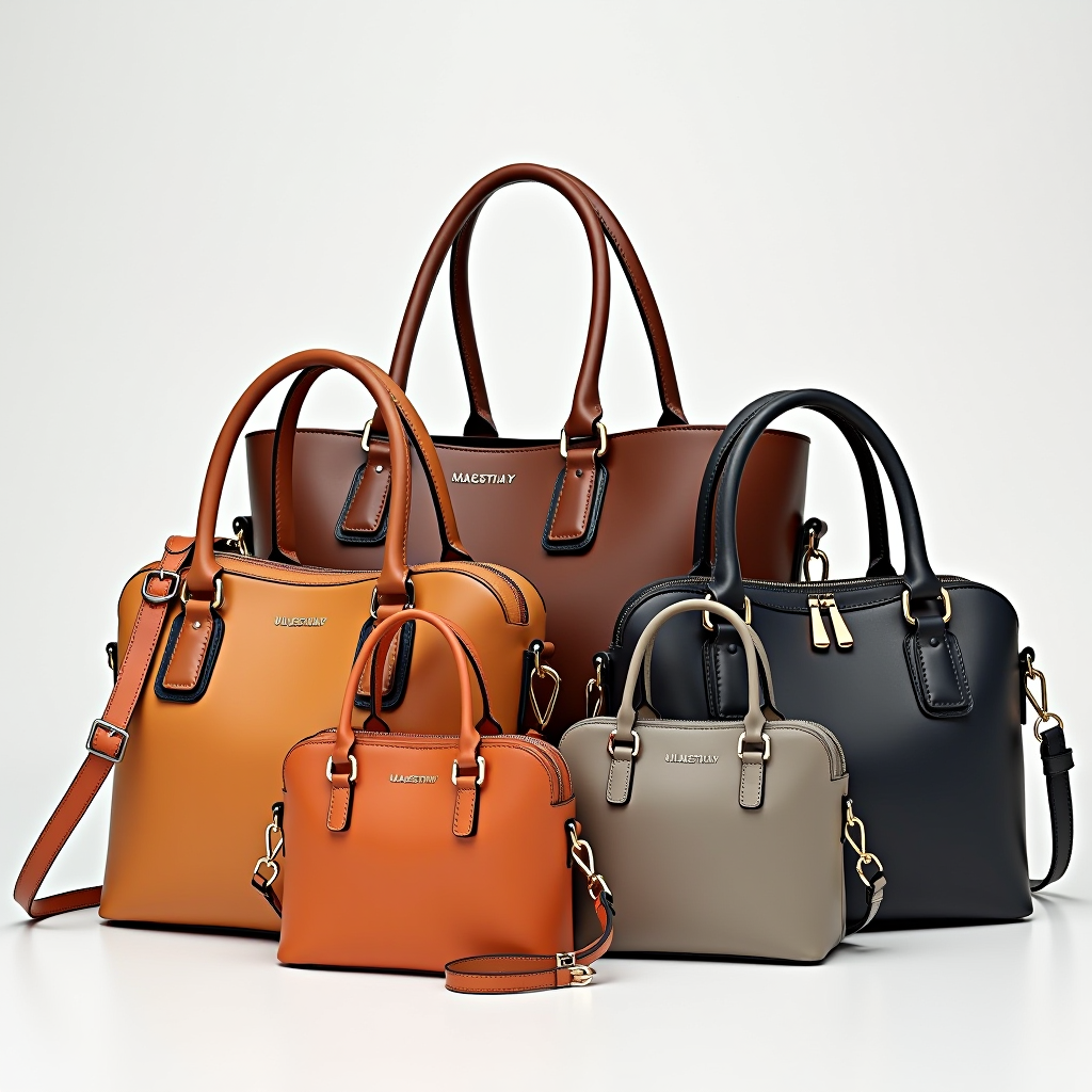 Collection of stylish women's handbags in various colors from neutral tones to bold statement hues, displaying color psychology in fashion accessories