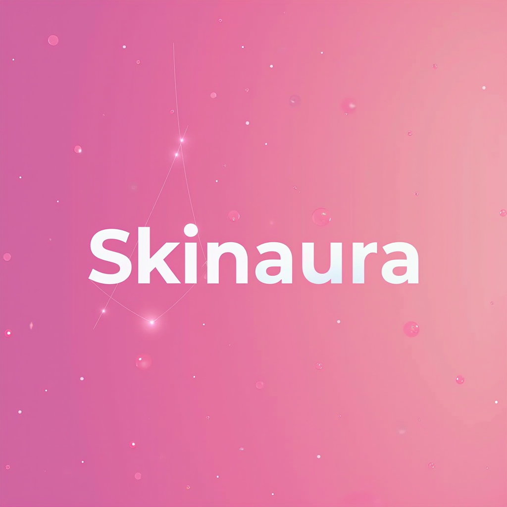 Skinaura - Modern Skincare Logo with elegant typography and neon pink gradient