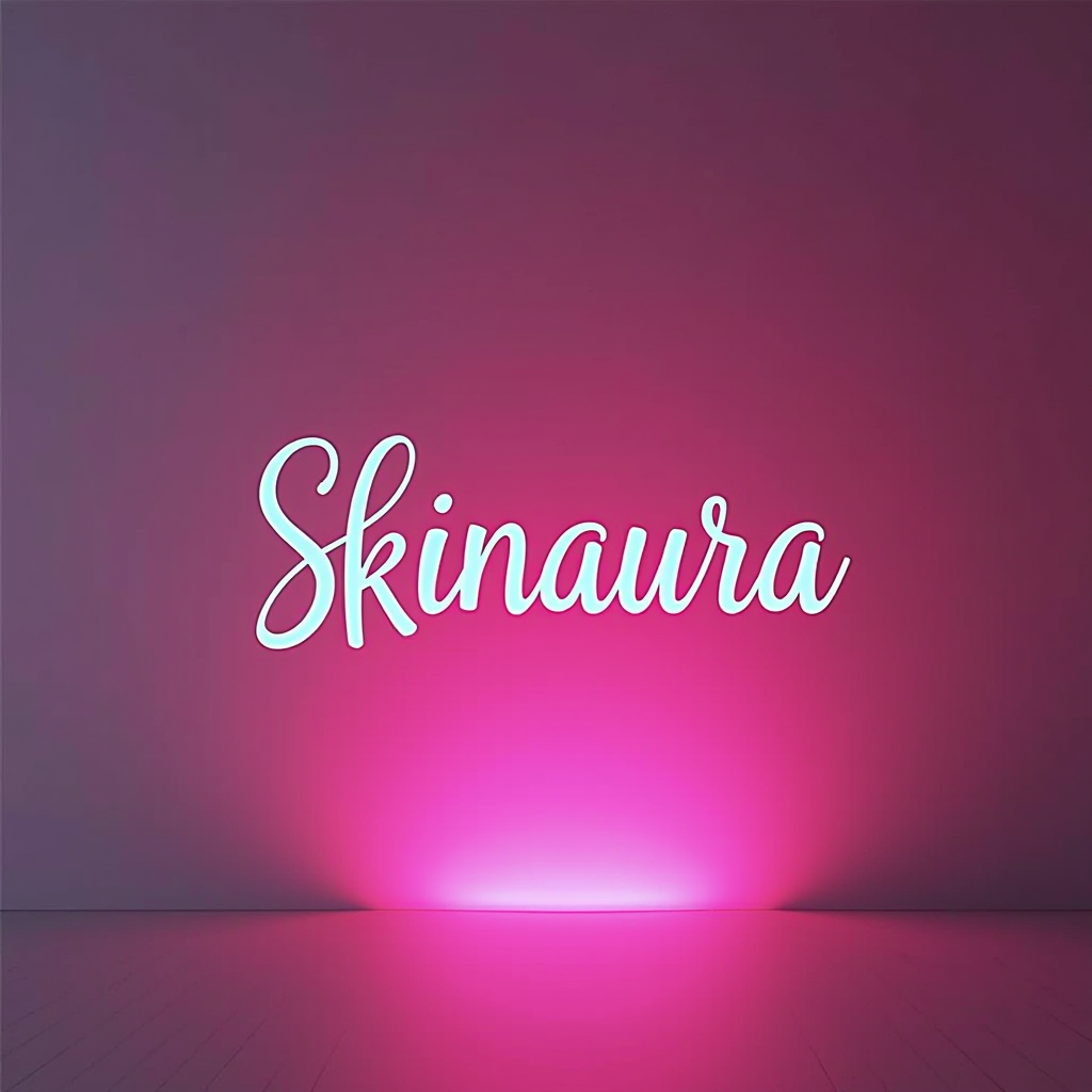 Skinaura - Modern Skincare Logo with elegant typography and neon pink gradient