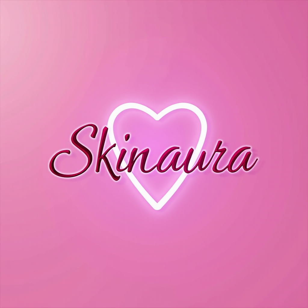 Skinaura - Modern Skincare Logo with elegant typography and neon pink gradient